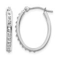 14k WG Diamond Fascination Diamond Dust/Accent Oval Hoop Earrings
