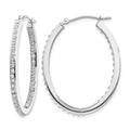 14k WG Diamond Fascination Diamond Dust/Accent Oval Hoop Earrings