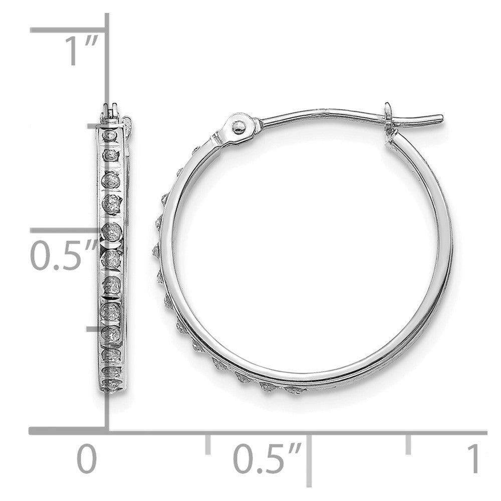 14k WG Diamond Fascination Dia. Dust/Accent Hoop Earrings