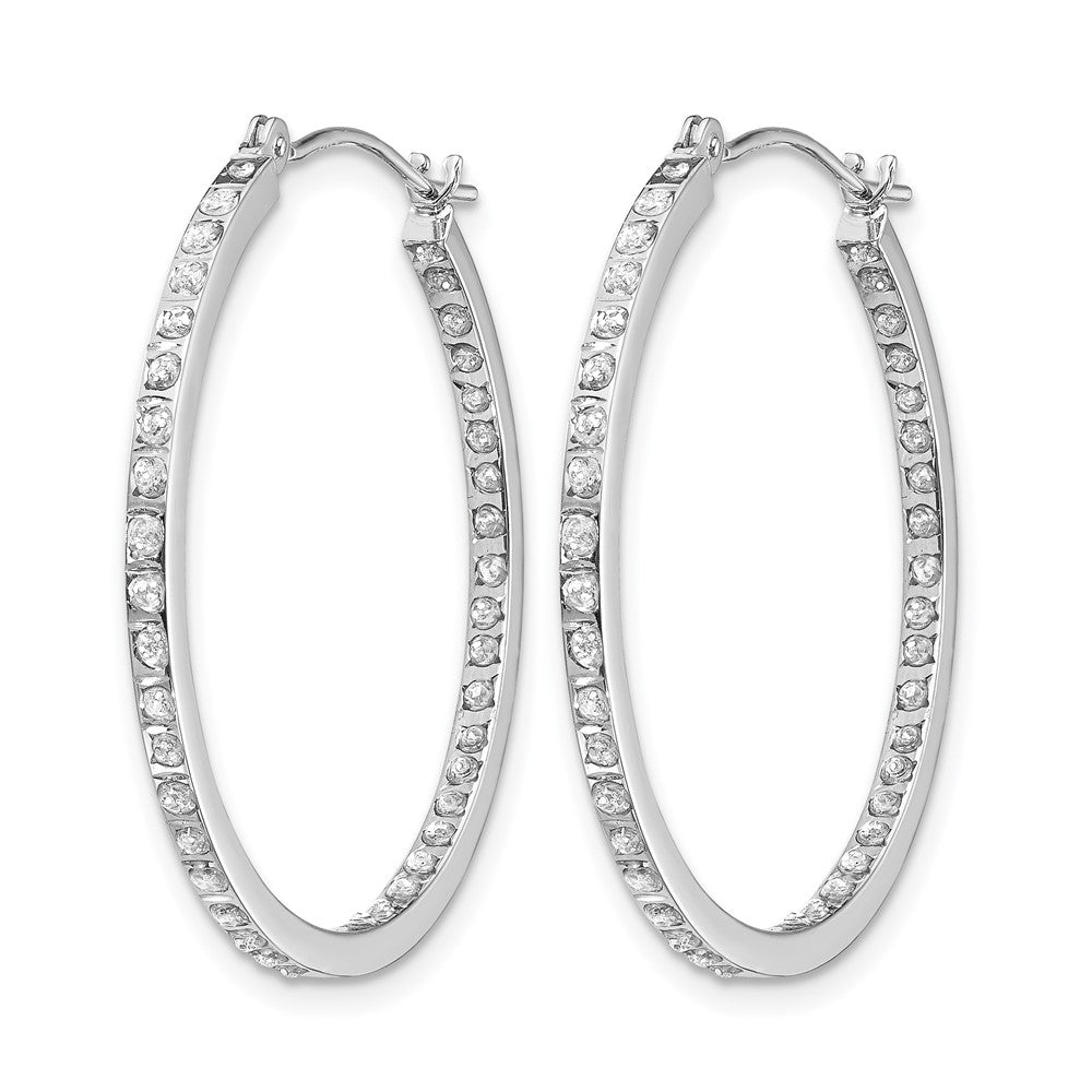 14k WG Diamond Fascination Dia. Dust/Accent Hoop Earrings