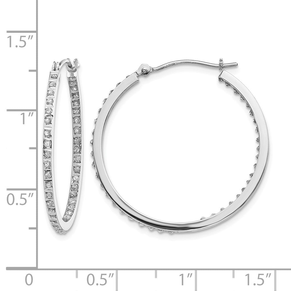 14k WG Diamond Fascination Dia. Dust/Accent Hoop Earrings