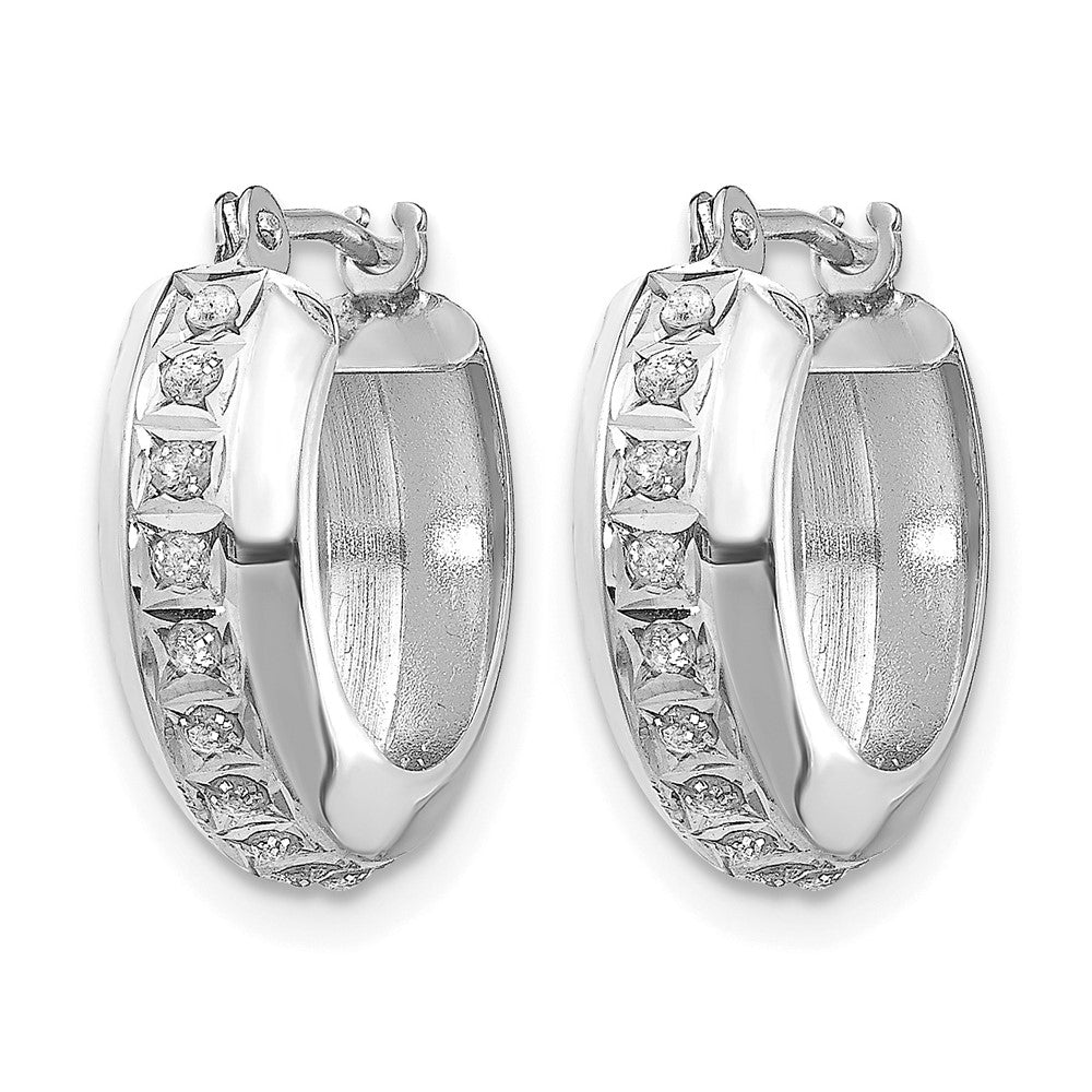 14k WG Diamond Fascination Dia. Dust/Accent Hoop Earrings