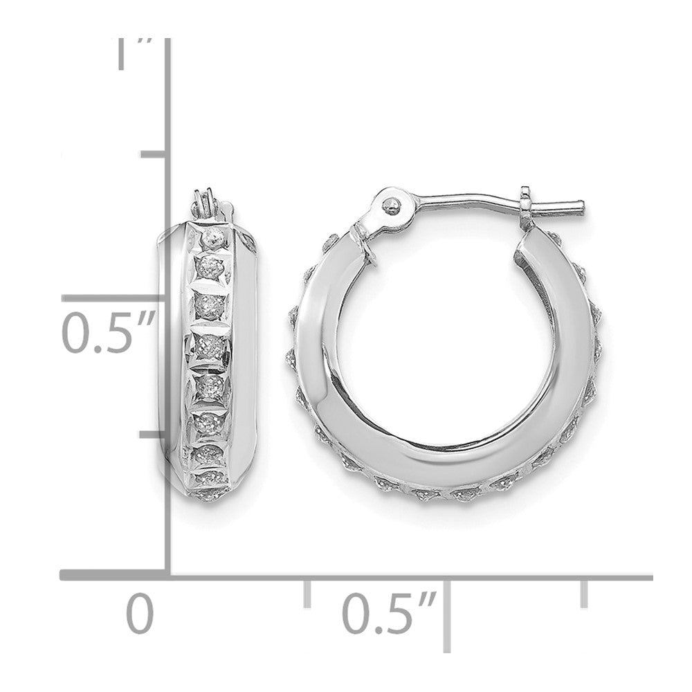 14k WG Diamond Fascination Dia. Dust/Accent Hoop Earrings