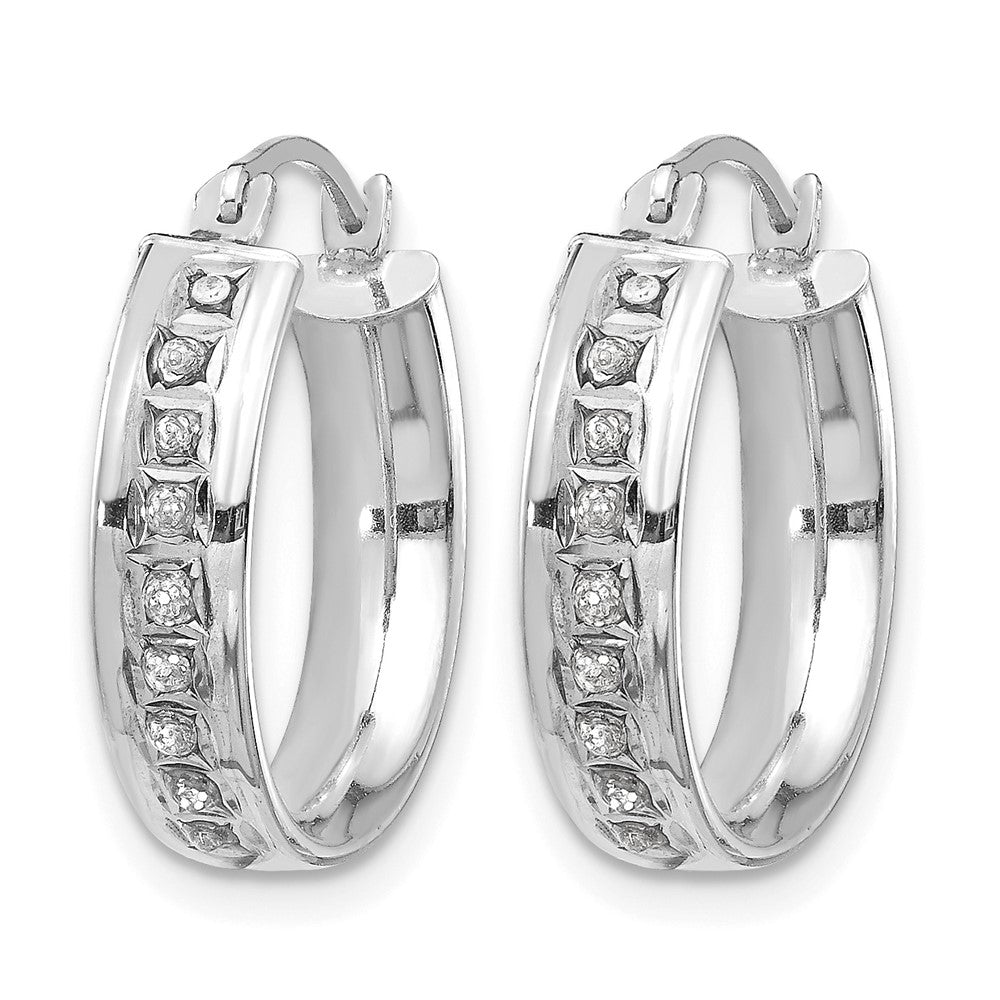 14k WG Diamond Fascination Diamond Dust/Accent Hoop Earrings