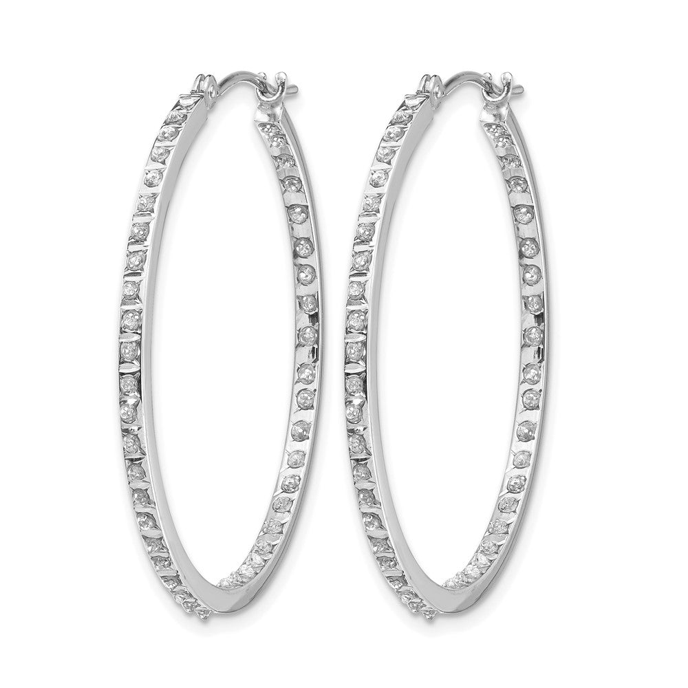 14k WG Diamond Fascination Dia. Dust/Accent Hoop Earrings