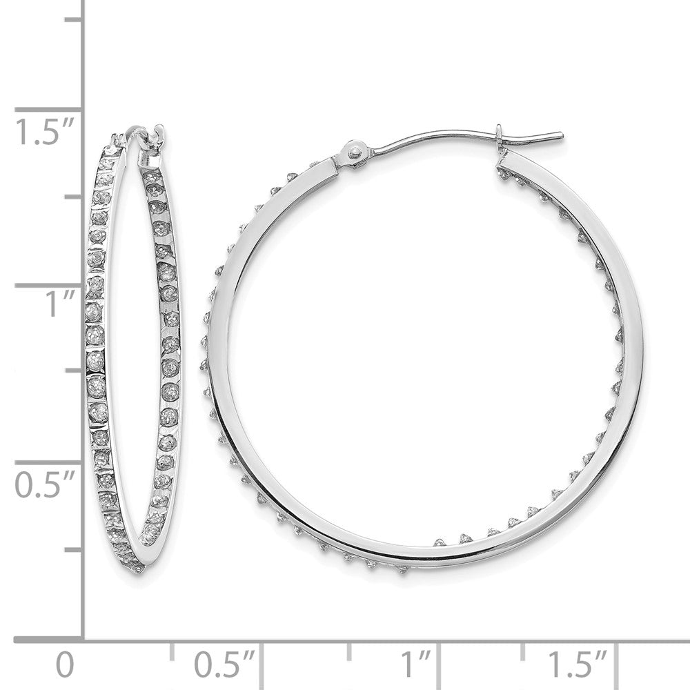14k WG Diamond Fascination Dia. Dust/Accent Hoop Earrings