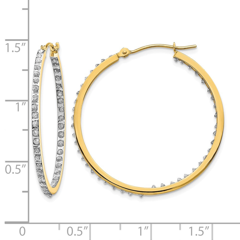 14k Diamond Fascination Dia. Dust/Accent Hoop Earrings
