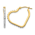 14k Diamond Fascination Diamond Dust/Accent Heart Hoops