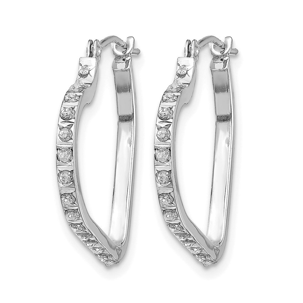 14k WG Diamond Fascination Diamond Dust/Accent Heart Hoops