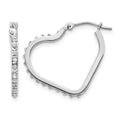 14k WG Diamond Fascination Diamond Dust/Accent Heart Hoops