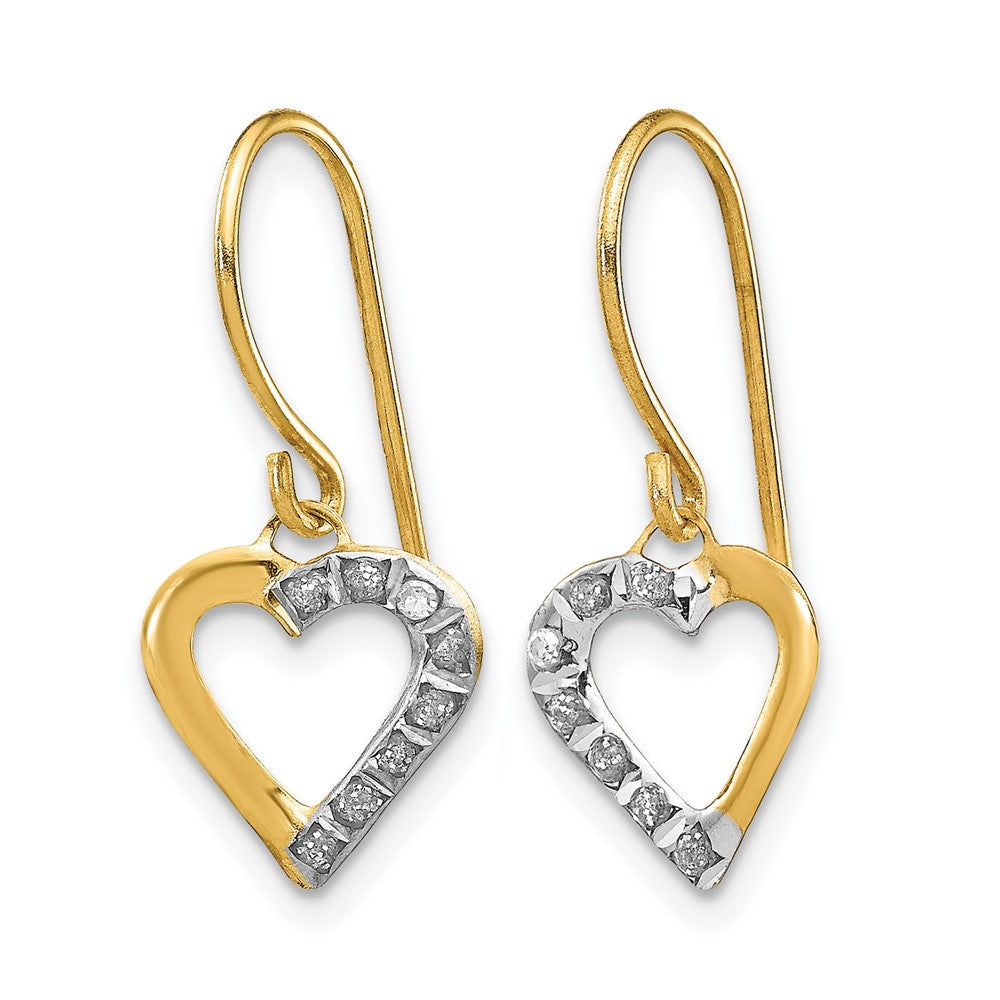 14k Diamond Fascination Diamond Dust/Accent Heart Earrings