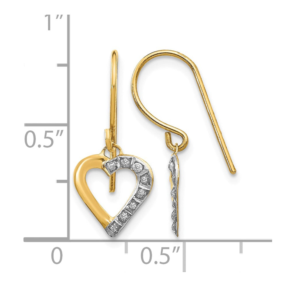 14k Diamond Fascination Diamond Dust/Accent Heart Earrings