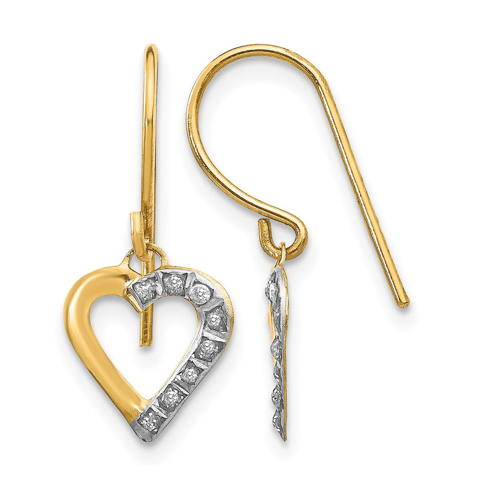 14k Diamond Fascination Diamond Dust/Accent Heart Earrings