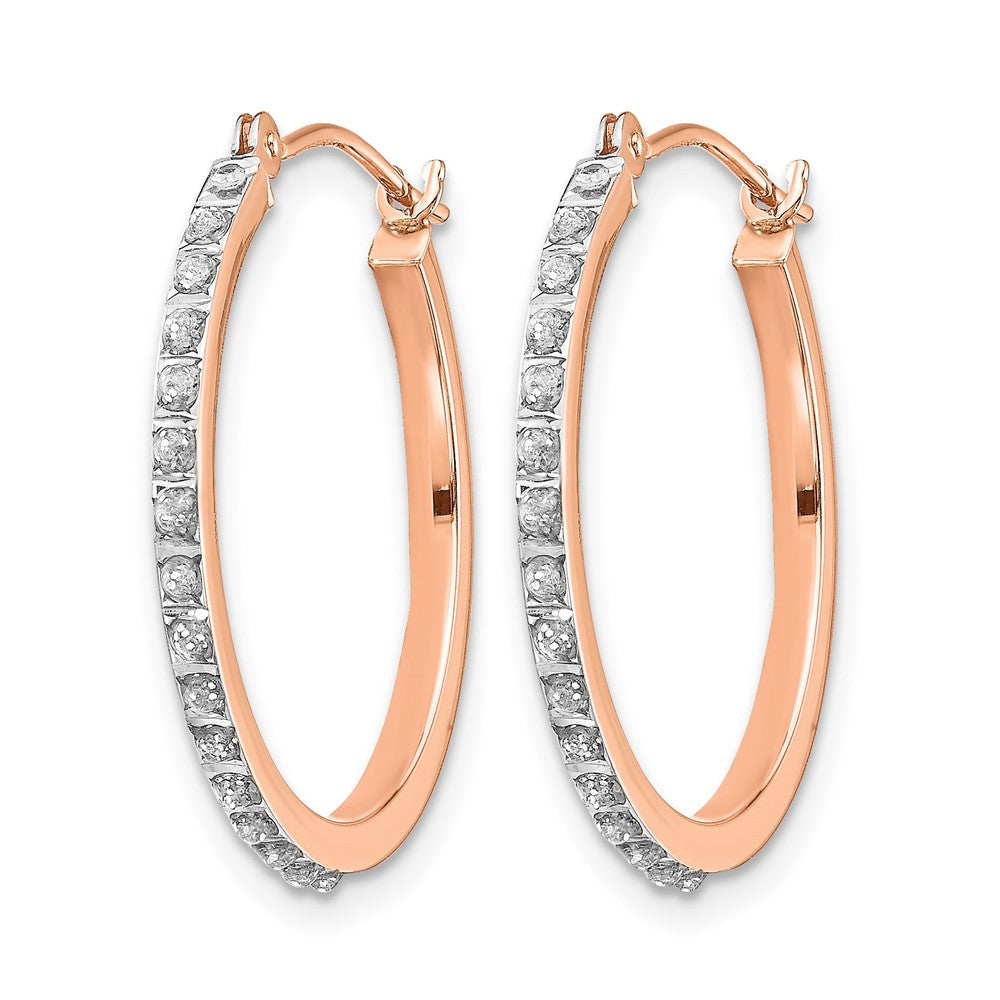 14k RG Diamond Fascination Dia. Dust/Accent Hoop Earrings
