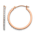 14k RG Diamond Fascination Dia. Dust/Accent Hoop Earrings