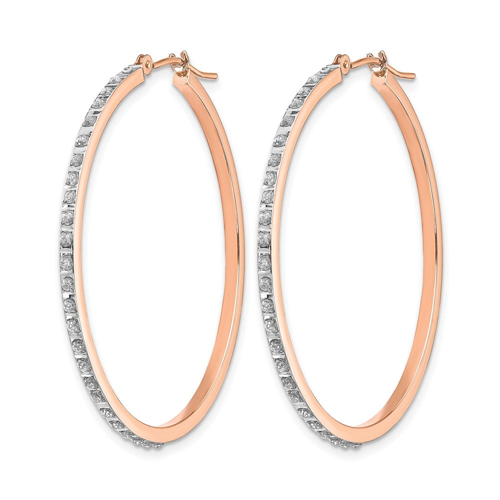 14k RG Diamond Fascination Dia. Dust/Accent Hoop Earrings