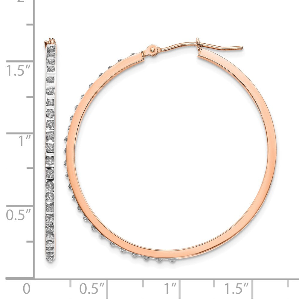 14k RG Diamond Fascination Dia. Dust/Accent Hoop Earrings
