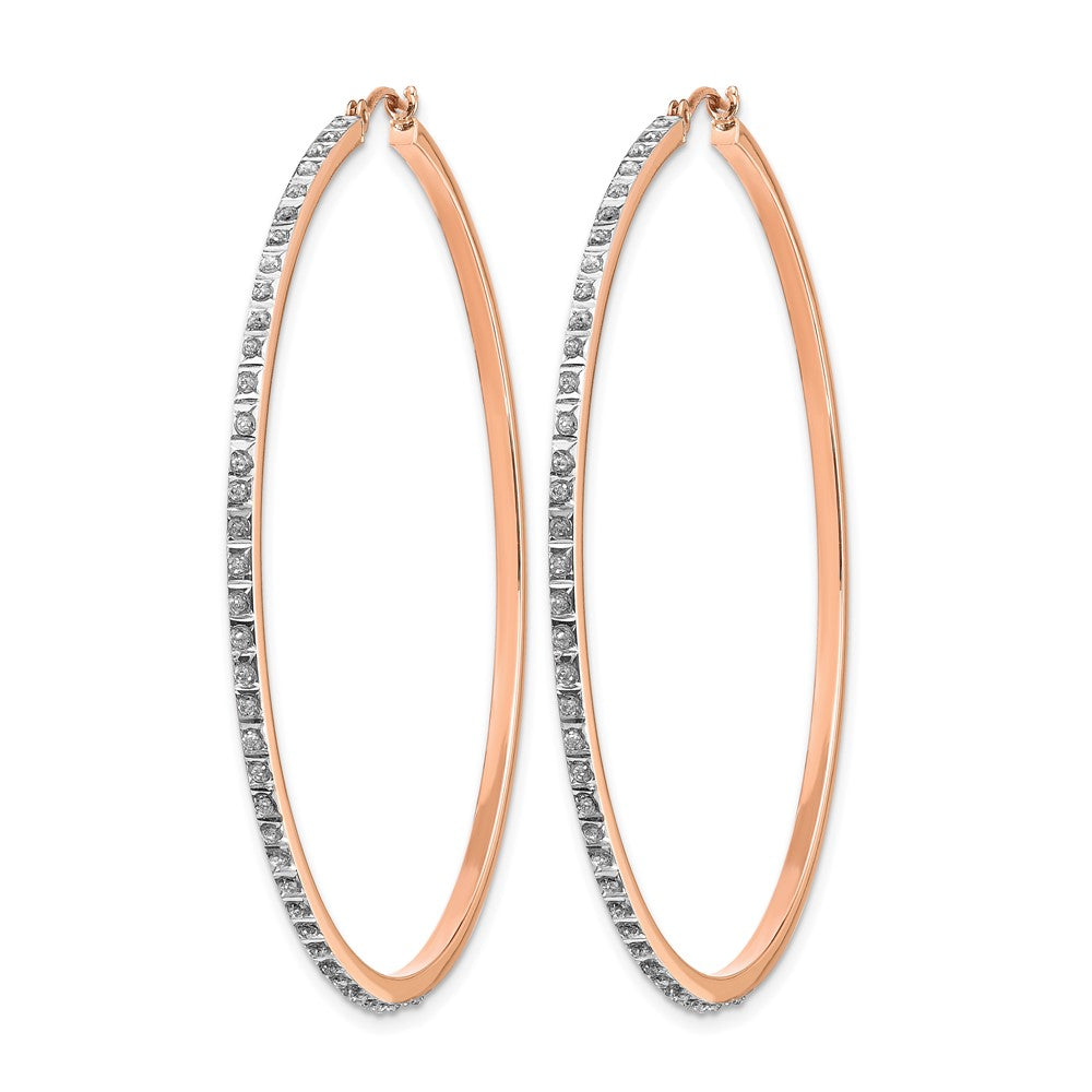 14k RG Diamond Fascination Dia. Dust/Accent Hoop Earrings