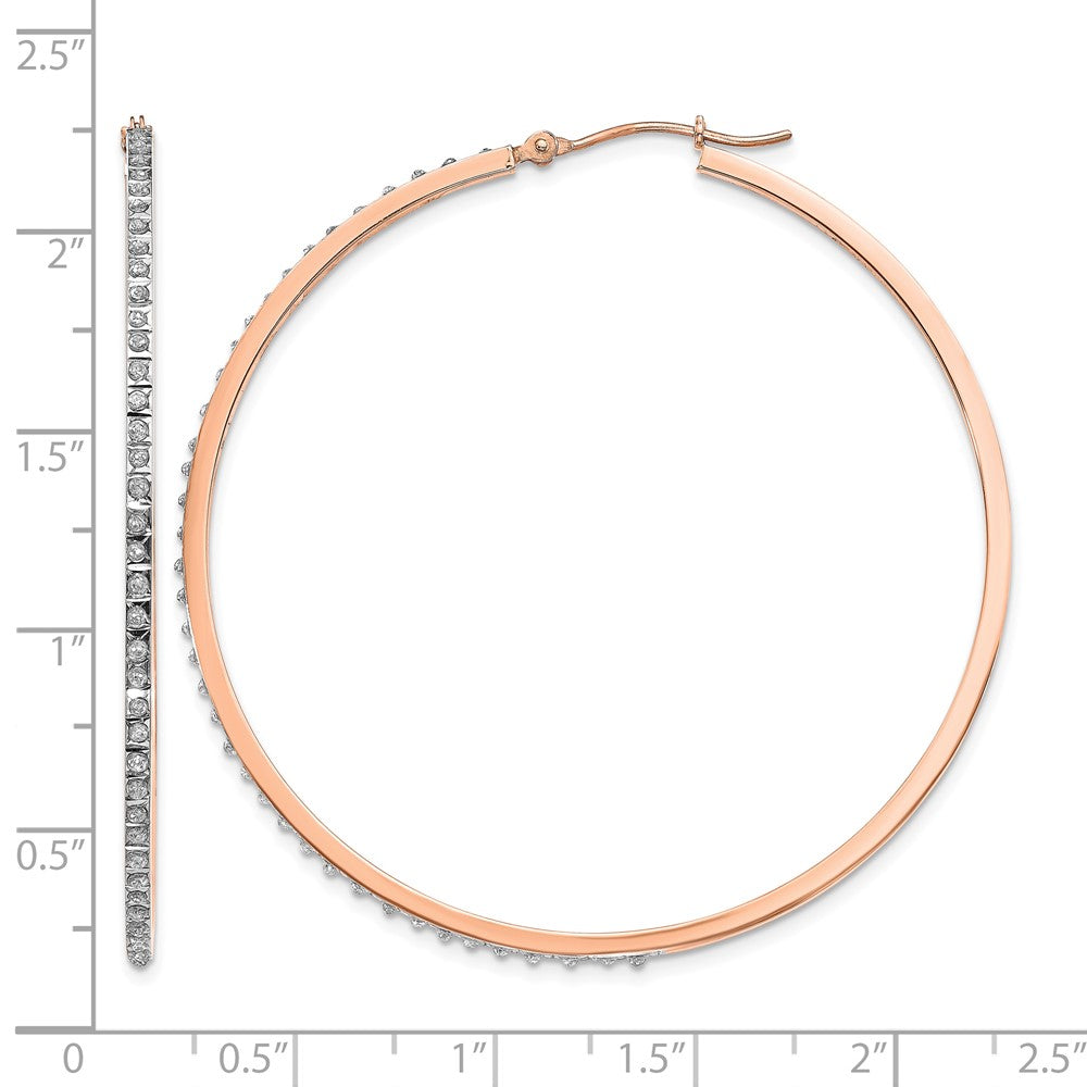 14k RG Diamond Fascination Dia. Dust/Accent Hoop Earrings