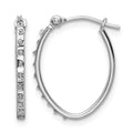 14k WG Diamond Fascination Diamond Dust/Accent Oval Hoop Earrings