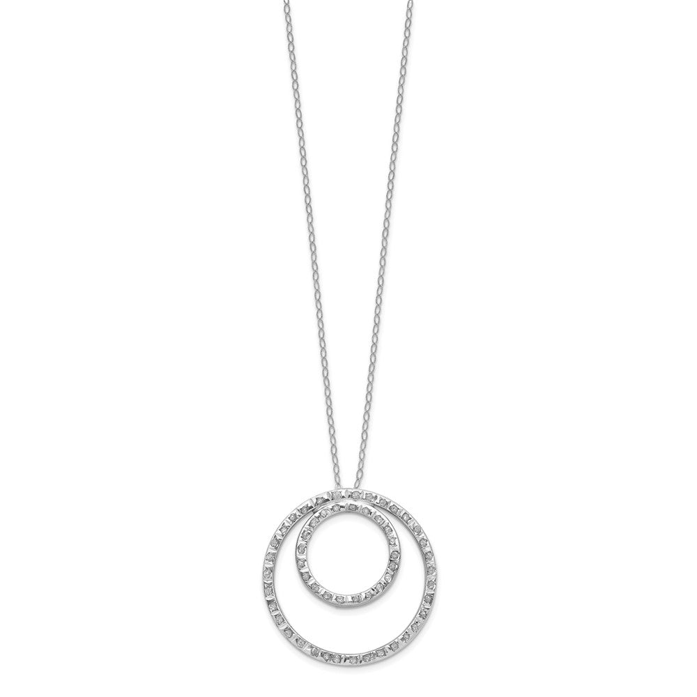 14k WG Diamond Fascination Dia Dust/Accent Double Circle Necklace