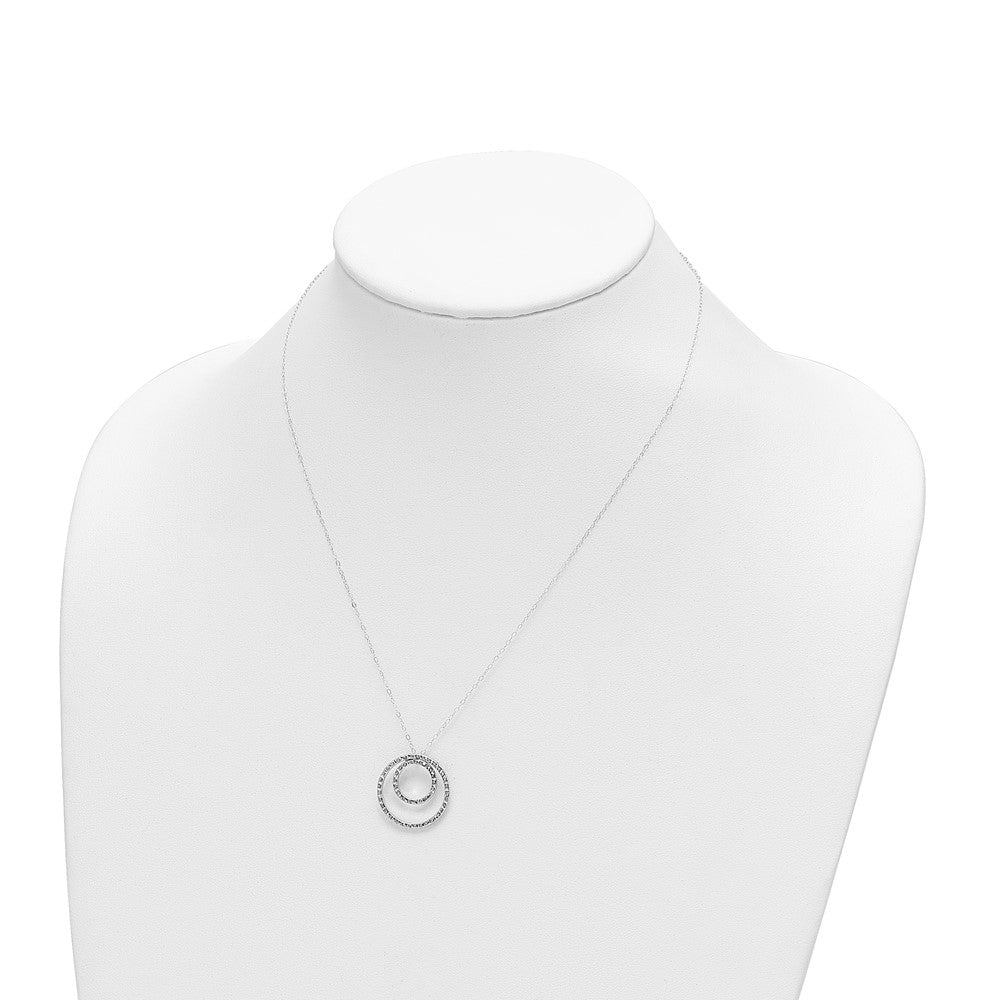 14k WG Diamond Fascination Dia Dust/Accent Double Circle Necklace