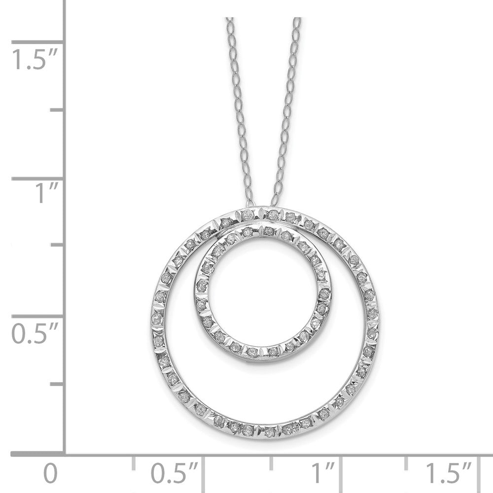 14k WG Diamond Fascination Dia Dust/Accent Double Circle Necklace