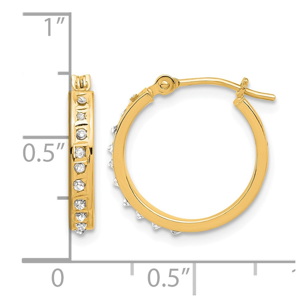 14k Diamond Fascination Diamond Dust/Accent Hoop Earrings