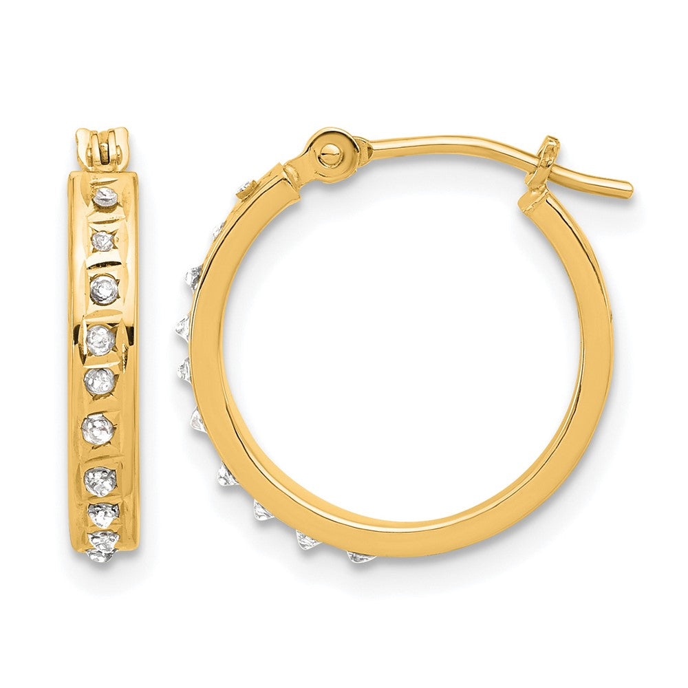 14k Diamond Fascination Diamond Dust/Accent Hoop Earrings