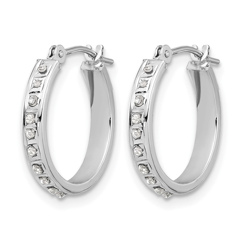 14k WG Diamond Fascination Diamond Dust/Accent Hoop Earrings