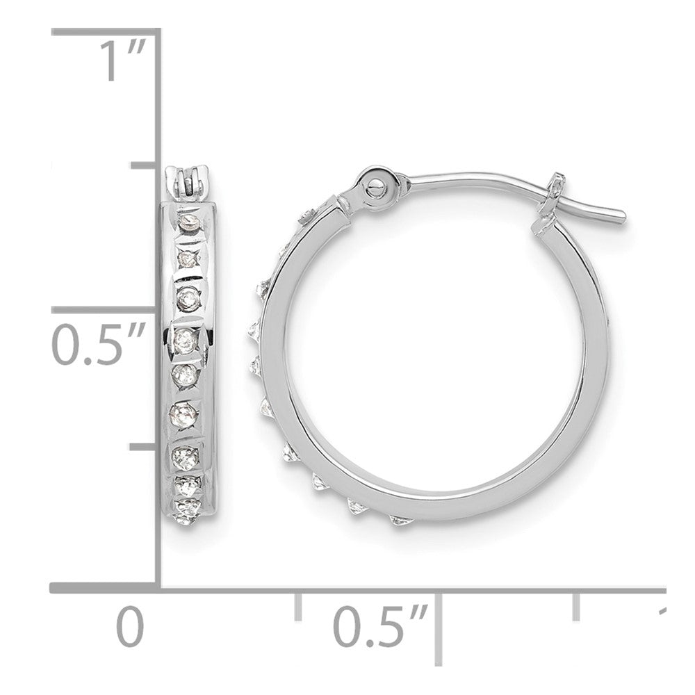 14k WG Diamond Fascination Diamond Dust/Accent Hoop Earrings