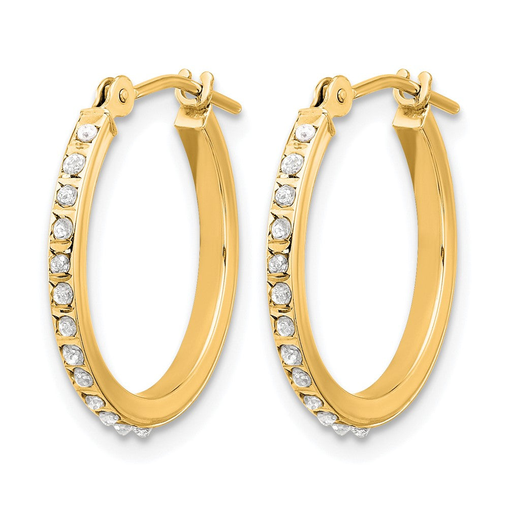 14k Diamond Fascination Diamond Dust/Accent Hoop Earrings