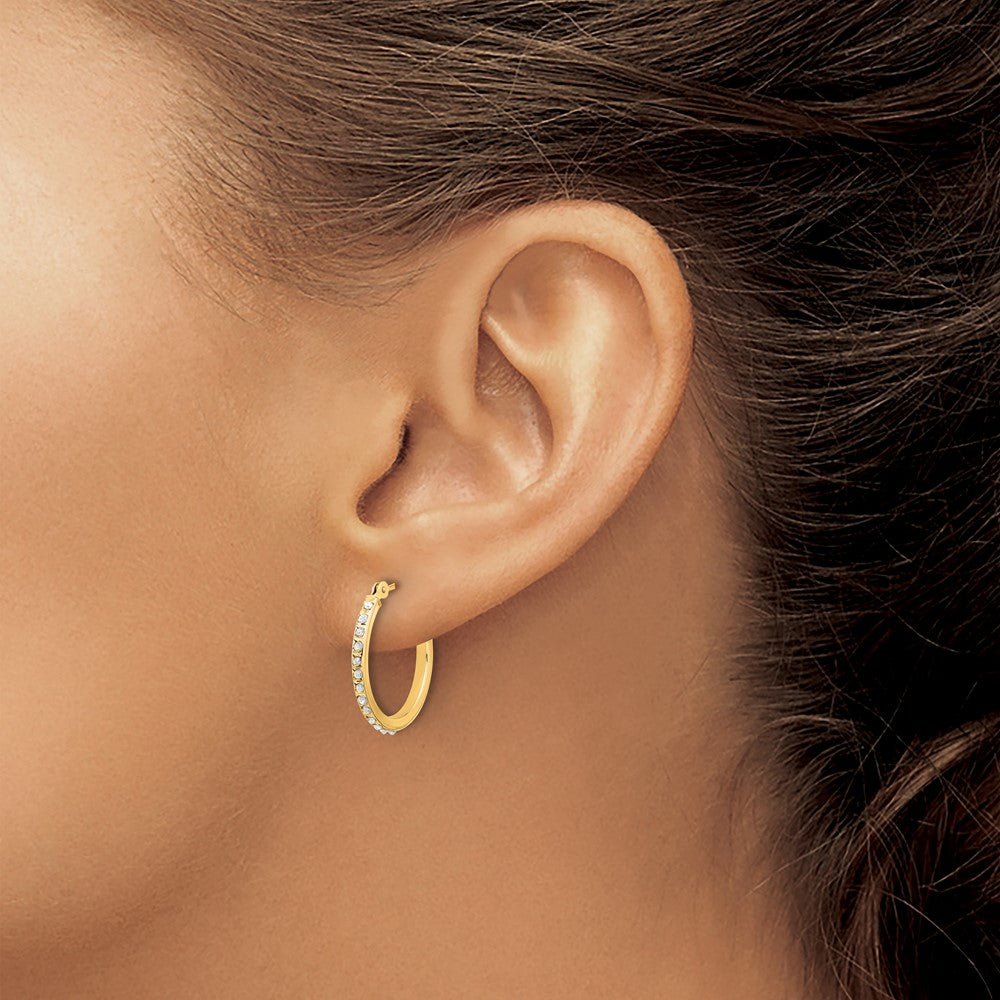 14k Diamond Fascination Diamond Dust/Accent Hoop Earrings