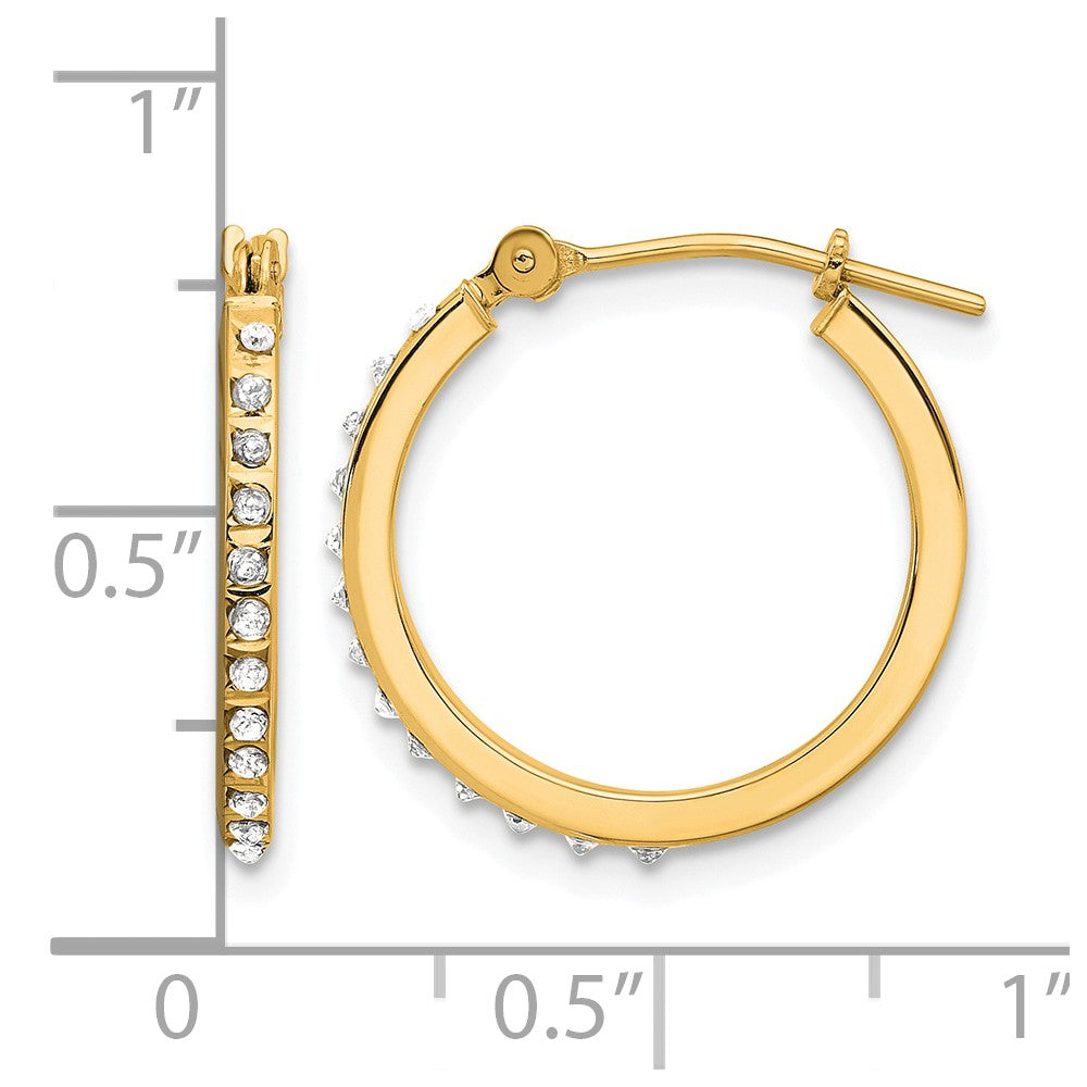 14k Diamond Fascination Diamond Dust/Accent Hoop Earrings