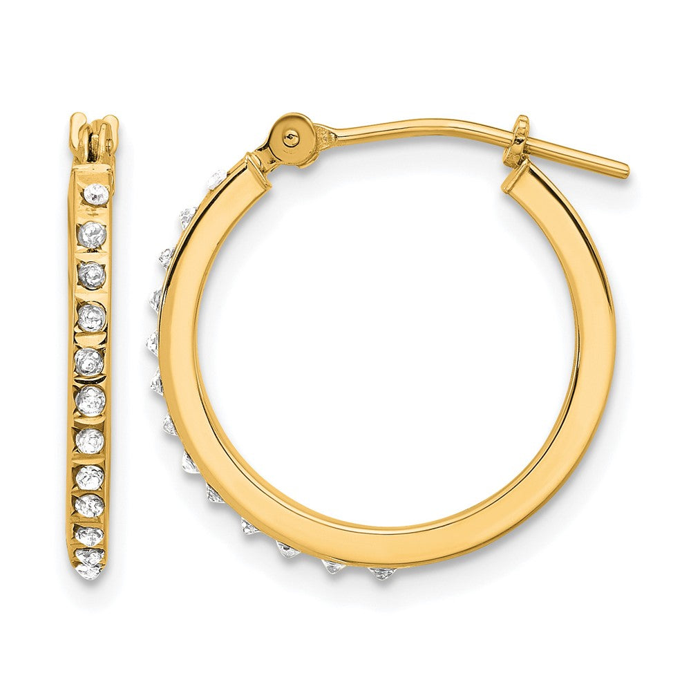 14k Diamond Fascination Diamond Dust/Accent Hoop Earrings