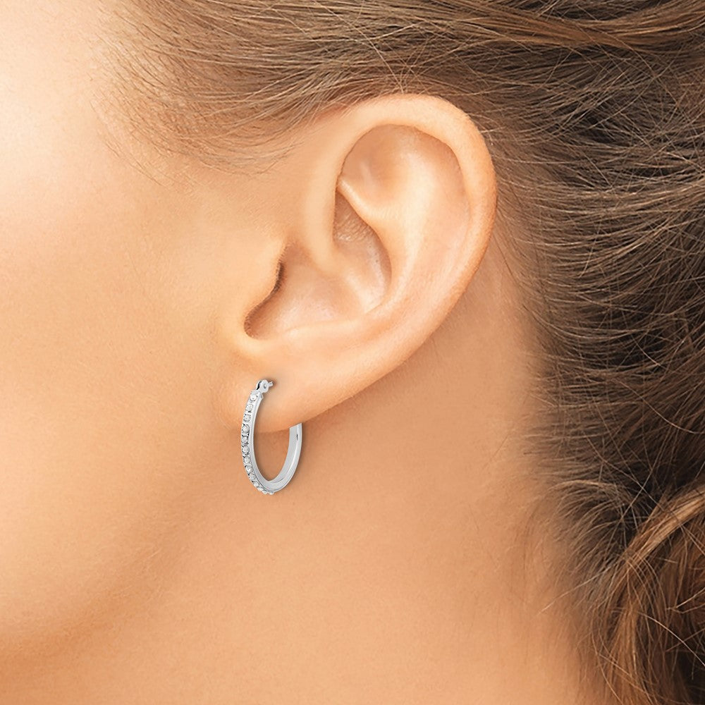 14k WG Diamond Fascination Dia. Dust/Accent Hoop Earrings