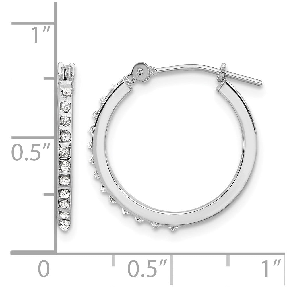 14k WG Diamond Fascination Dia. Dust/Accent Hoop Earrings