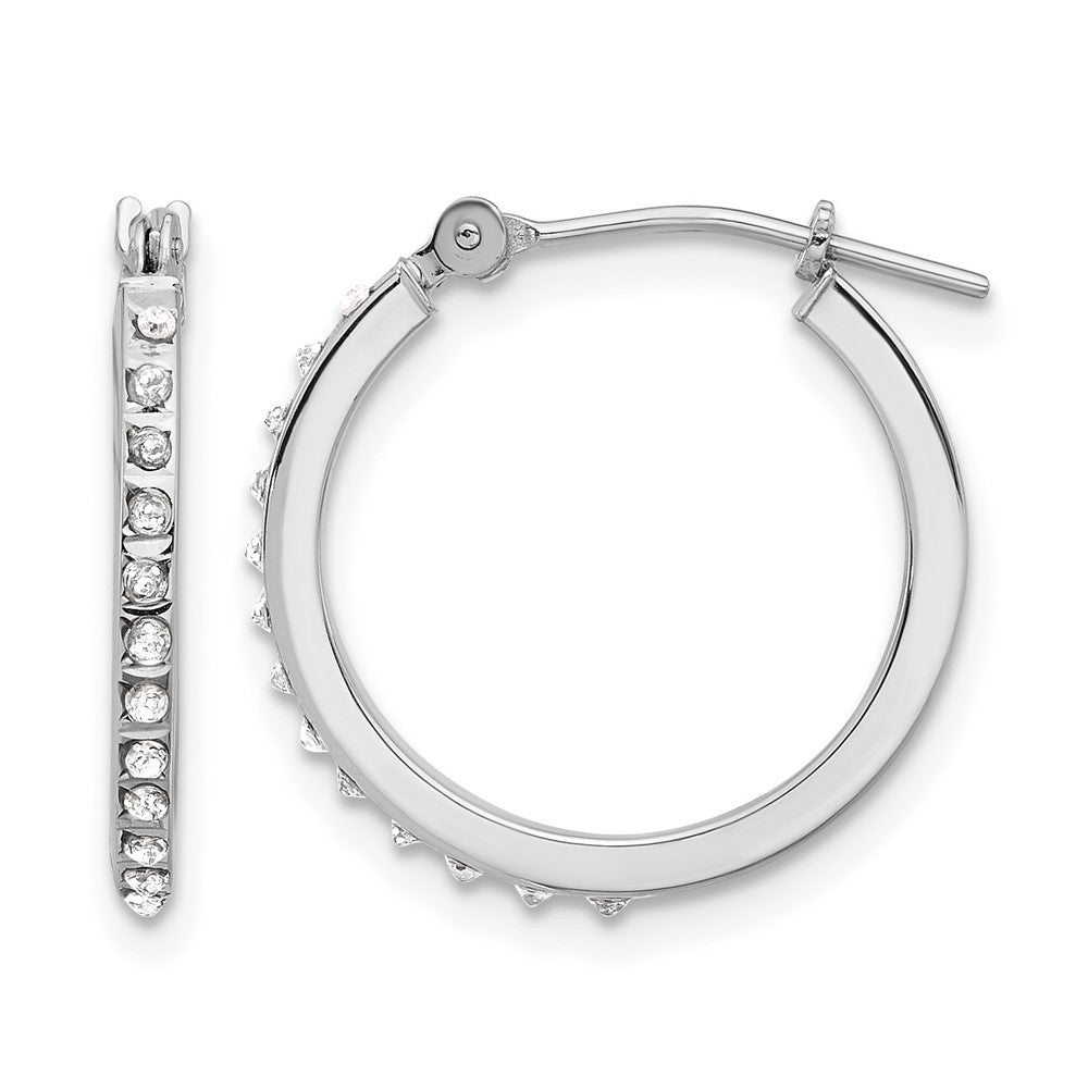 14k WG Diamond Fascination Dia. Dust/Accent Hoop Earrings