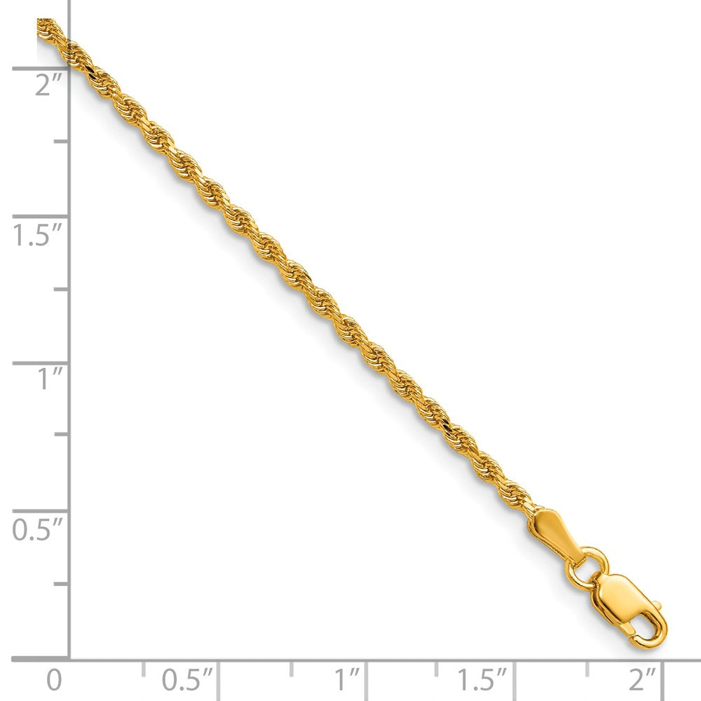 14k 2.0mm Semi-solid D/C Rope Chain