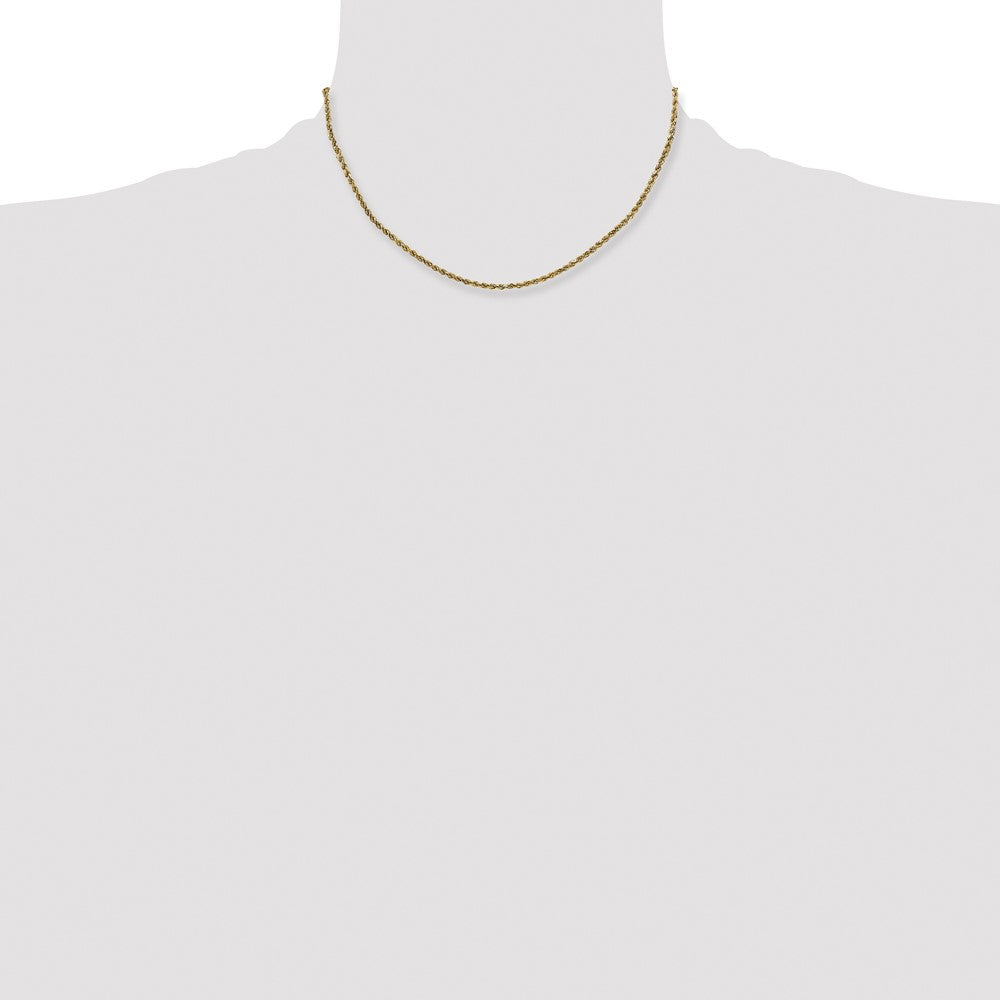14k 2.25mm Semi-solid D/C Rope Chain