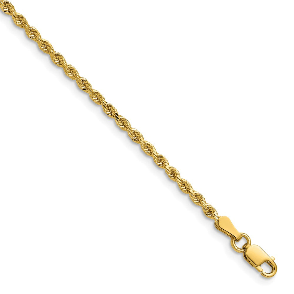 14k 2.25mm Semi-solid D/C Rope Chain