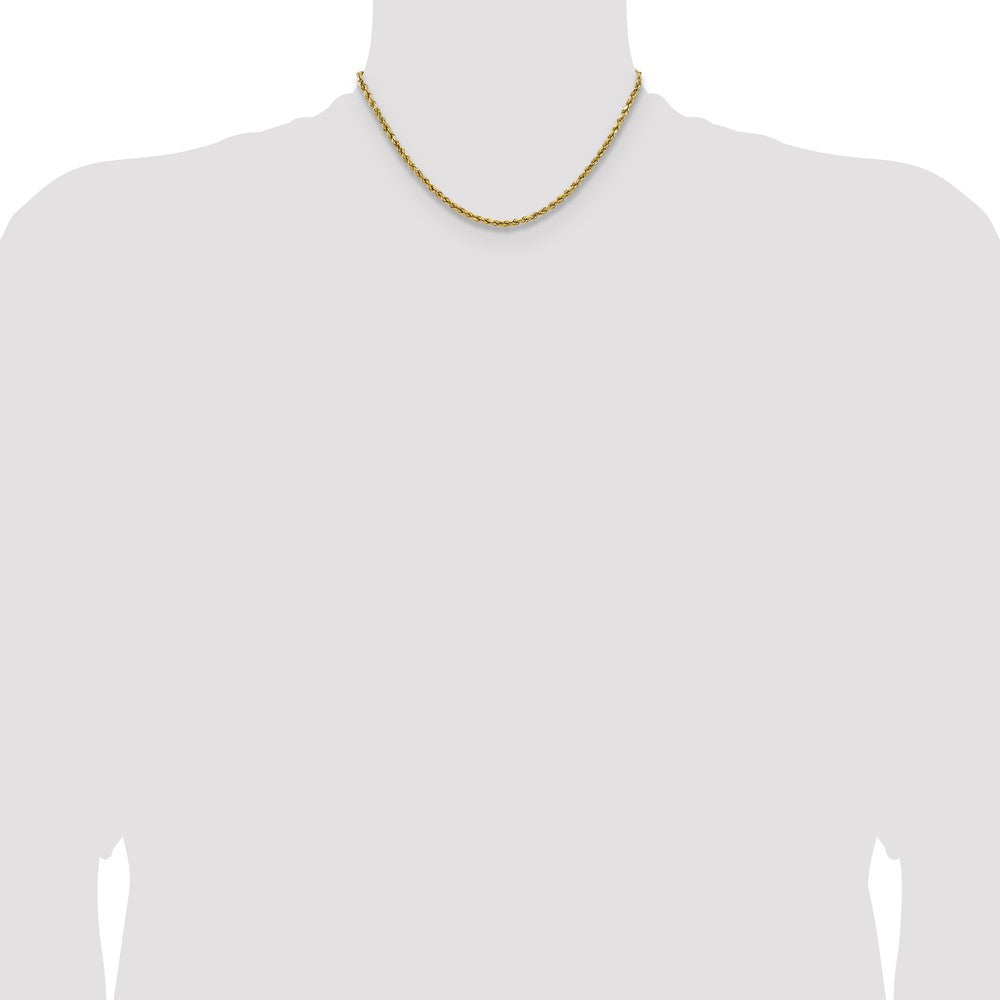14k 2.5mm Semi-solid D/C Rope Chain