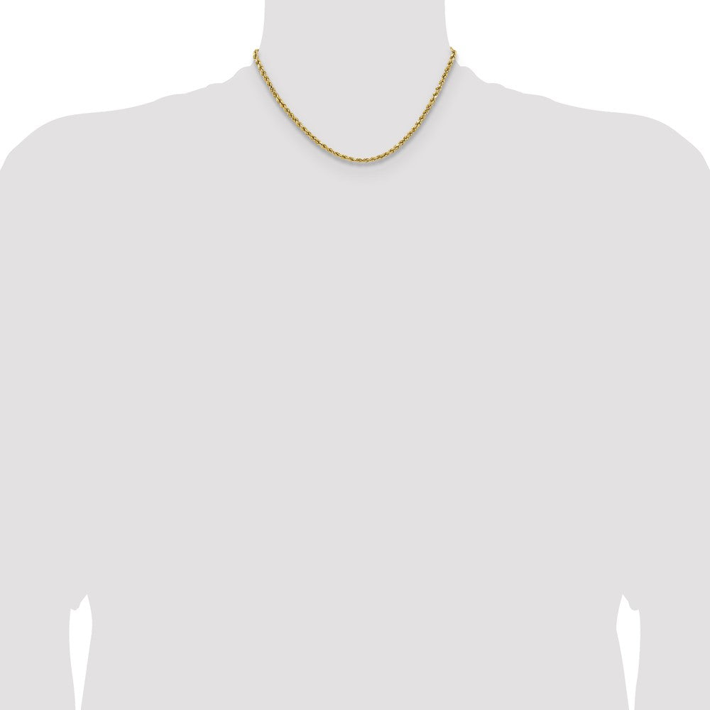 14k 3.5mm Semi-solid D/C Rope Chain