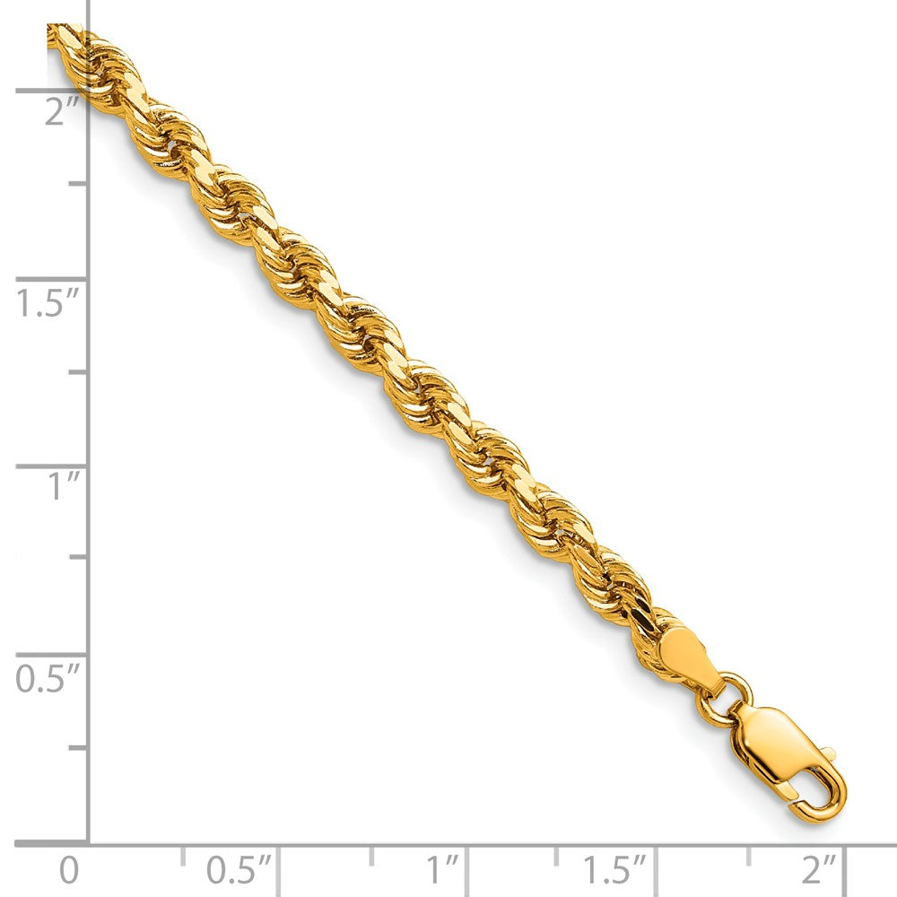 14k 4.0mm Semi-solid D/C Rope Chain