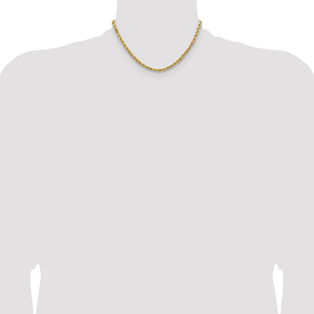 14k 4.0mm Semi-solid D/C Rope Chain