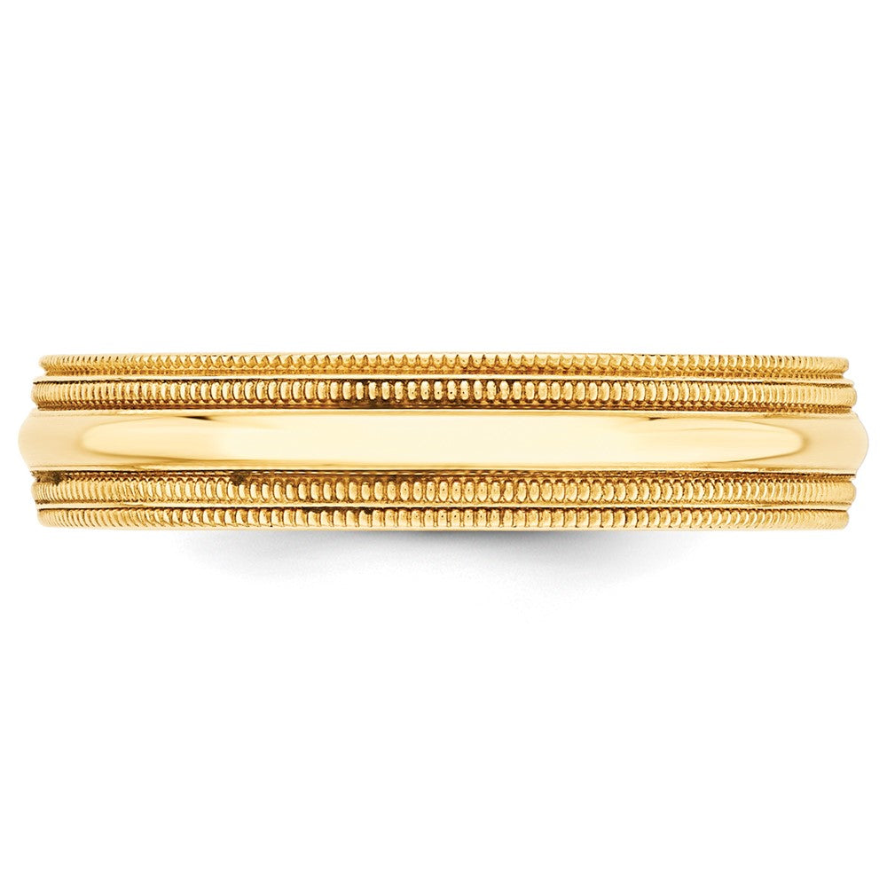14KY 5mm Double Milgrain Comfort Fit Band