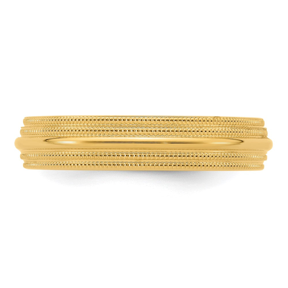 14KY 5mm Double Milgrain Comfort Fit Band
