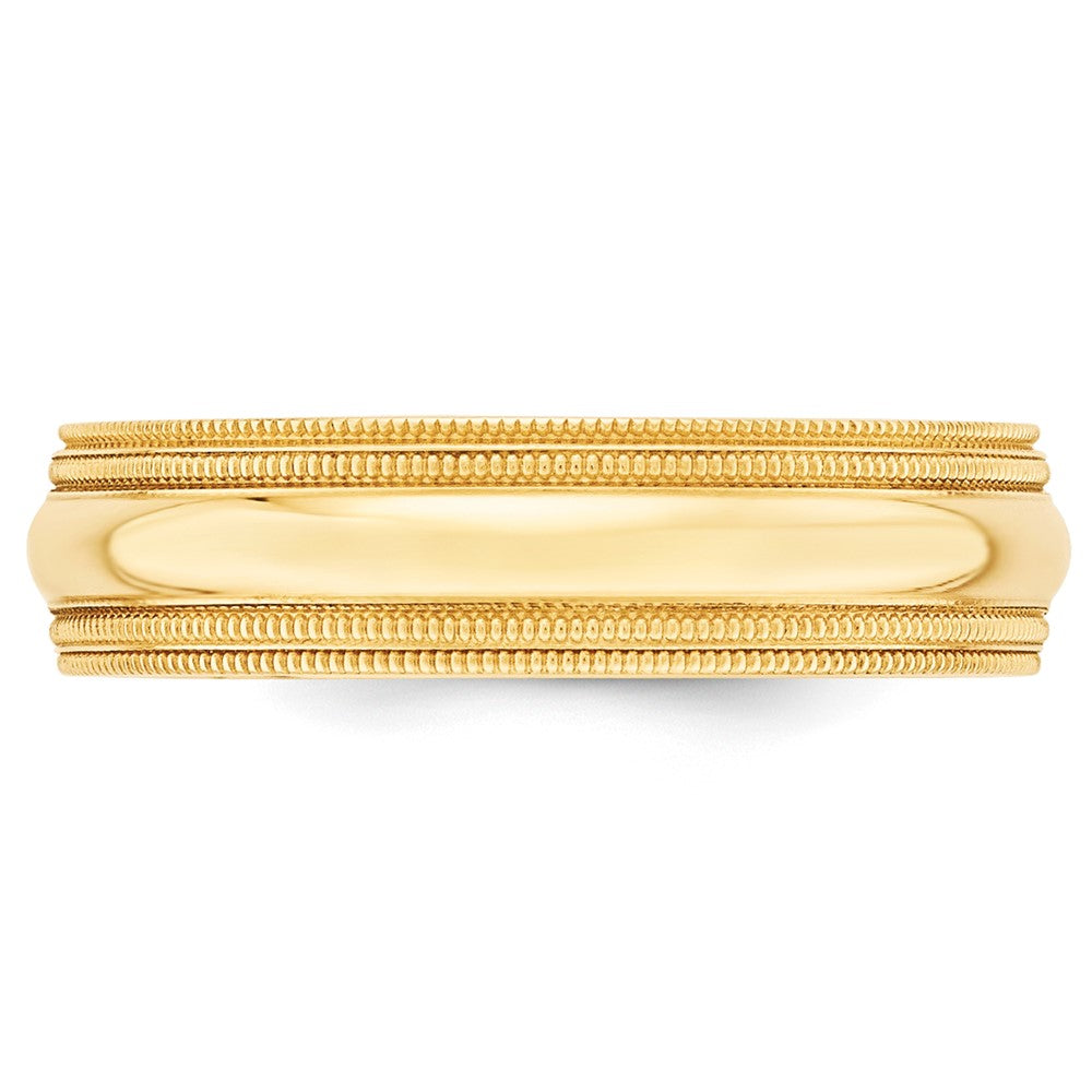 14KY 6mm Double Milgrain Comfort Fit Band