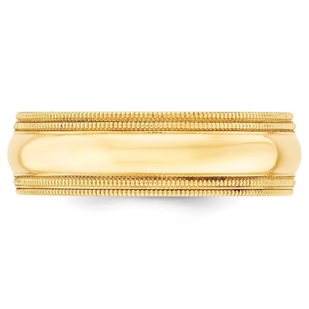 14KY 7mm Double Milgrain Comfort Fit Band