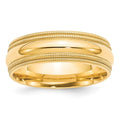 14KY 7mm Double Milgrain Comfort Fit Band